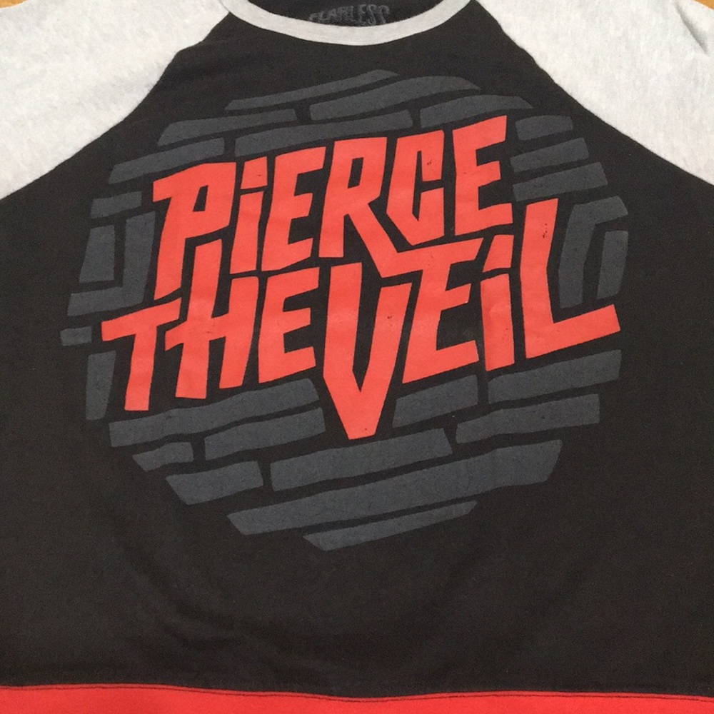 Slightly distressed logo no rips, holes, or stain